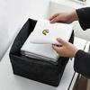 Filz-Aufbewahrungskorb Schreibtisch-Organizer-Box Mehrzweck-Organizer Kleidung Zeitschriften-Aufbewahrung Schwarz Grau Heimdekoration