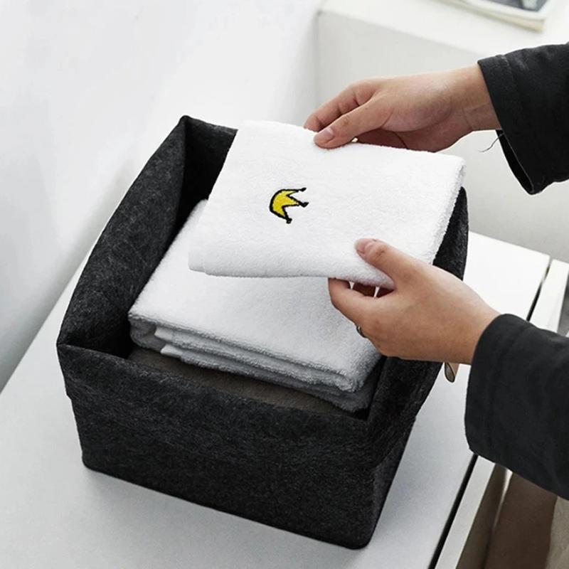 Filz-Aufbewahrungskorb Schreibtisch-Organizer-Box Mehrzweck-Organizer Kleidung Zeitschriften-Aufbewahrung Schwarz Grau Heimdekoration