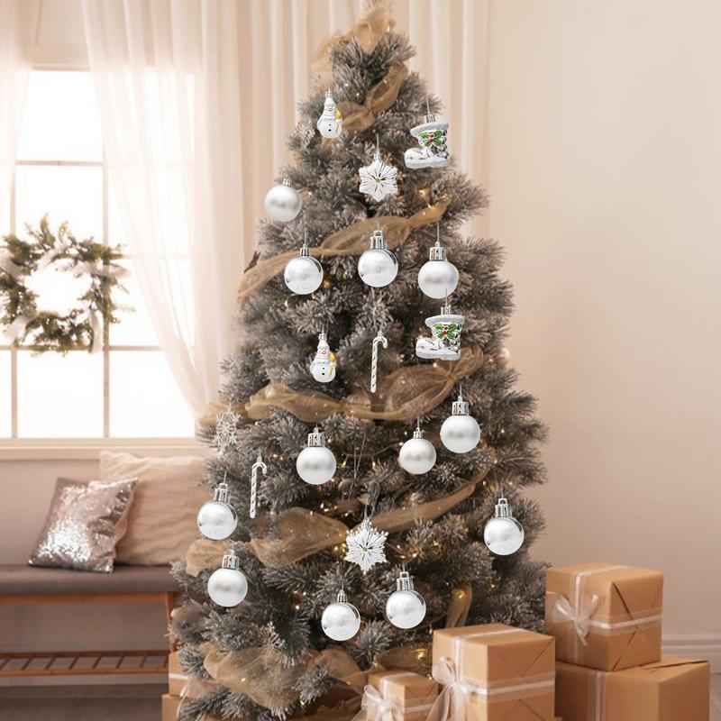 Christmas Baubles Ornaments Reusable Silver Ornaments 20X Shatterproof Christmas Tree Pendant Ball Charm Accessories Assorted