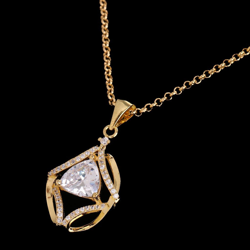 Modische Kristall Zirkon Anhänger Halskette Gold/ Legierungs Kette
