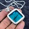 Blue Topaz Gemstone Handmade 925 Sterling Silver Jewelry Pendant 1.97" M-3230
