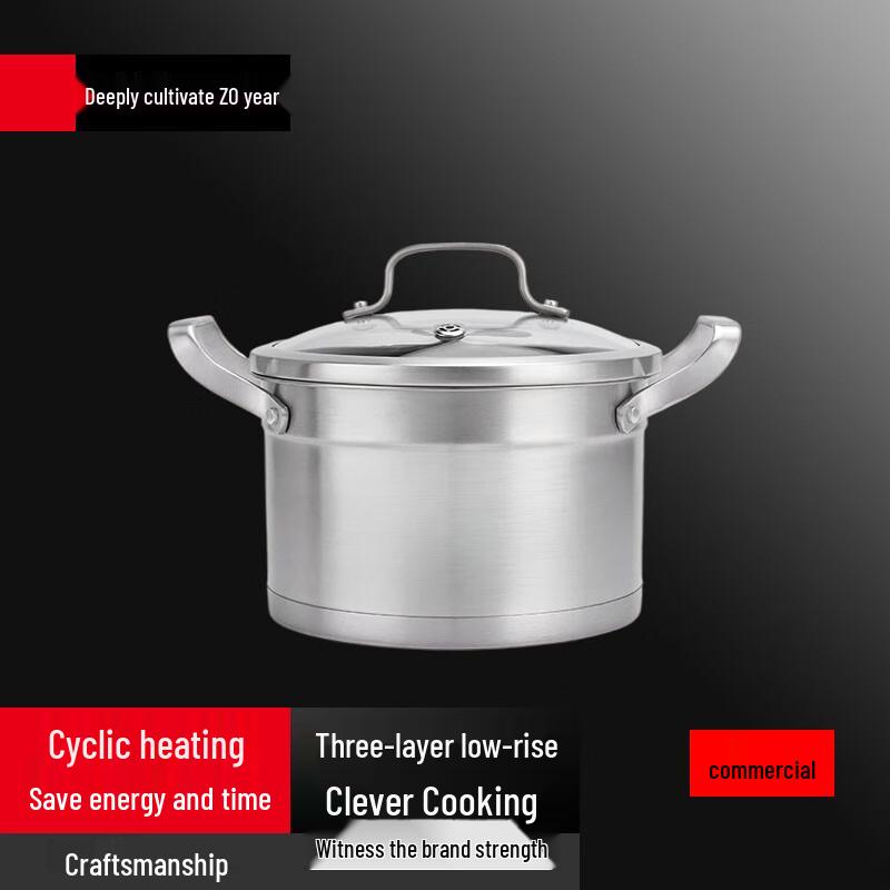 

SuLe 304 Stainless Steel Thickened Double-Eared Soup Pot
