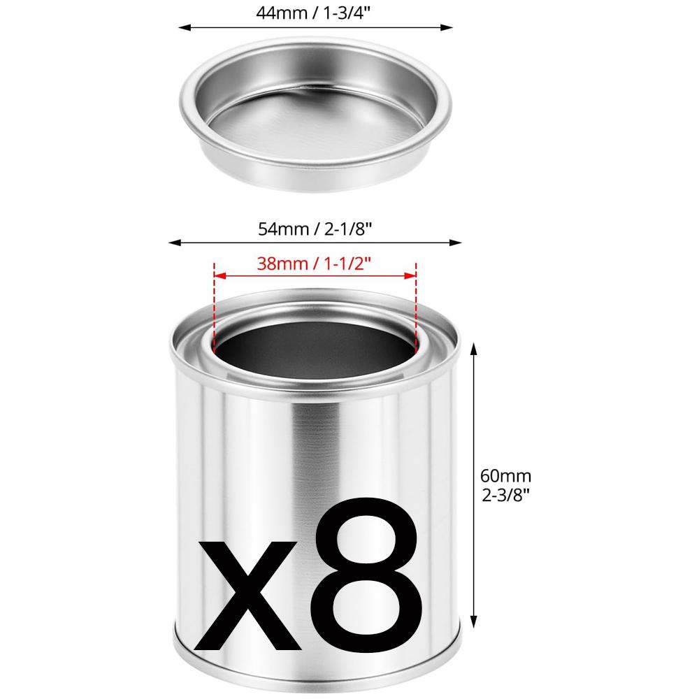 Lattine di vernice metalliche da 1/4 di pinta con coperchi, Contenitori vuoti in banda stagnata per vernice per lavoretti fai-da-te, Conservazione della vernice