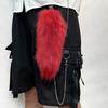 Plush Faux Fur Charm Long Tail Plush Tail Pendant Cute Plush Tail Keychain  Handbag Accessory