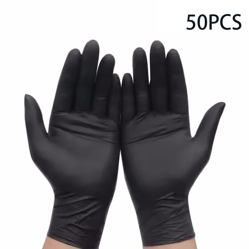 20/50/100 Stück Schwarze Nitril-Einweghandschuhe Haushalt Küche Badezimmer Reinigerhandschuhe Geschirrspülen Nagelkunst Haare Färben Haustiere