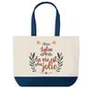 Tote Bag - PLANETEE - Lylou Life Is More Beautiful - Blue Background - Cotton 40x45 Cm - Large Size