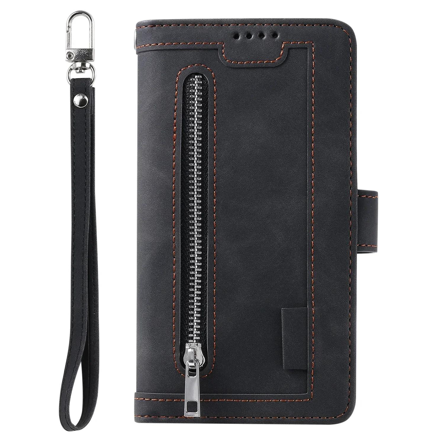 

Luxury Leather Case For Samsung Galaxy A7 A5 A3 2017 2016 A6 A8 Plus 2018 A750 A310 A510 A530 Zipper Wallet Flip Book Case Cover A3 2016 (A310)-Case & Str чёрный