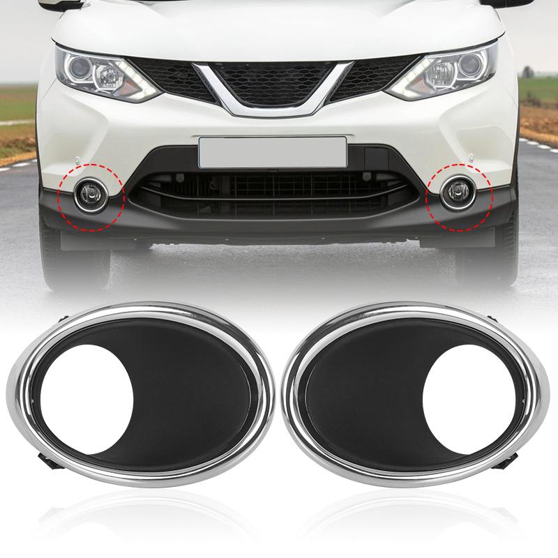 Car Front Fog Light Lamp Bezel Trim Cover For Nissan Qashqai J11 MK2 2014 2015 2016 2017 Fog Lamp Frame Cover Auto Accessories