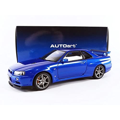 AUTOart 1/18 Scale Nissan Skyline GT-R (R34) V-Spec II Bayside Blue Finished Model 77408