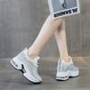 Women's single shoes new women's shoes fashion rhinestone inner height increase thick sole air cushion casual shoes women