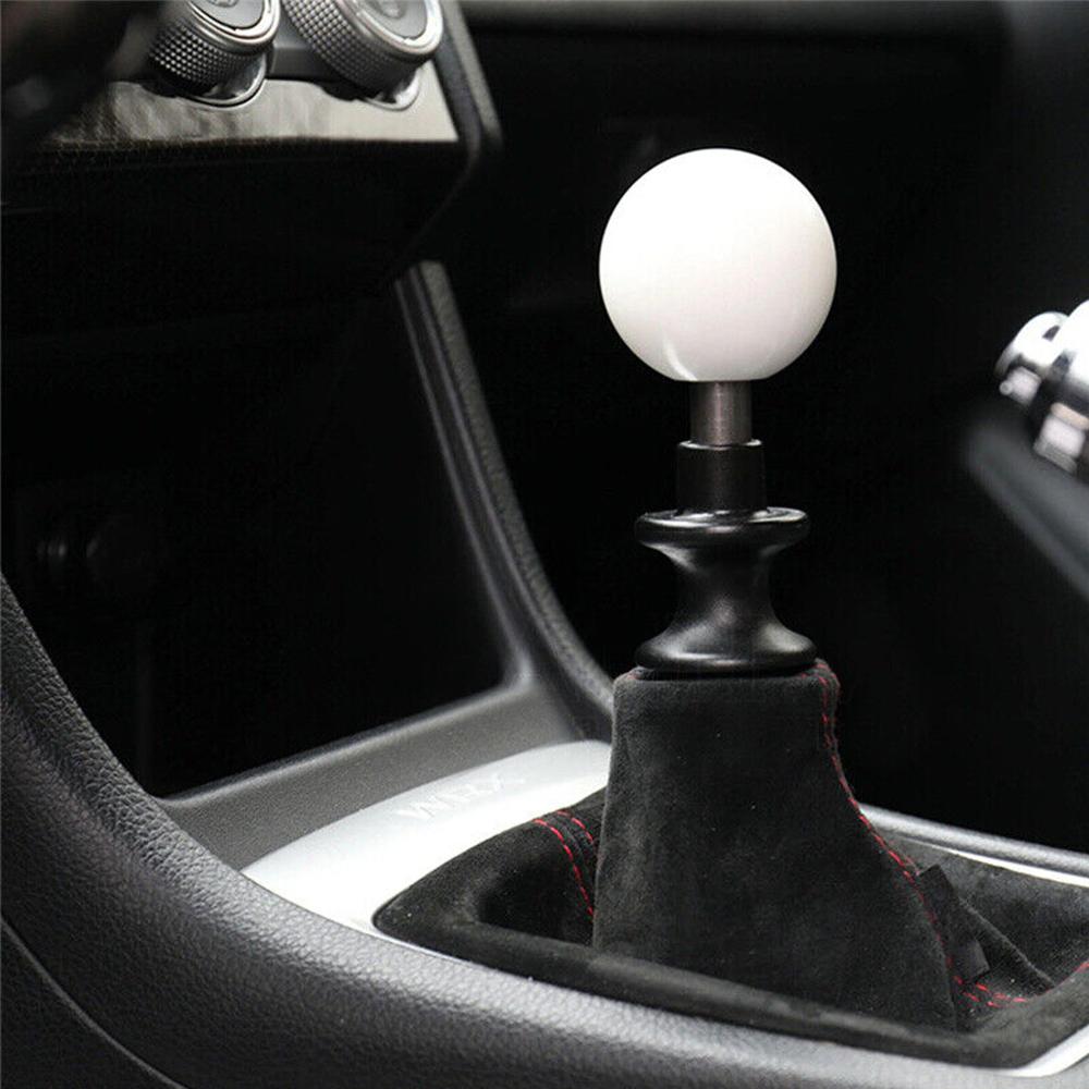 New Universal Acrylic White Round Ball Shift Knob Manual Gear Shifter Head W Adapter