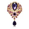 Women Crystal Water Drop Pendant Brooch Rhinestone Clothing Accessories Pin