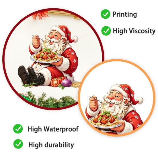 Festive Party Supplies Santa Claus Wall Sticker, Waterproof PVC Decal, Removable Decorative Creative Xmas Gifts for Friends Art Glass Windows