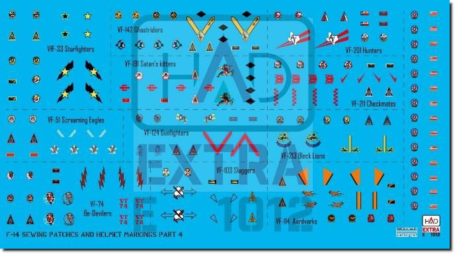 Had Models Tomcat Pilot Helmet Patch Decal Part 4 Пластиковая модель Decal HADE481012 1/48 F-14