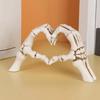 Simple Heart Skeleton Hand Statue Nordic Style Halloween Desktop Ornament  Office