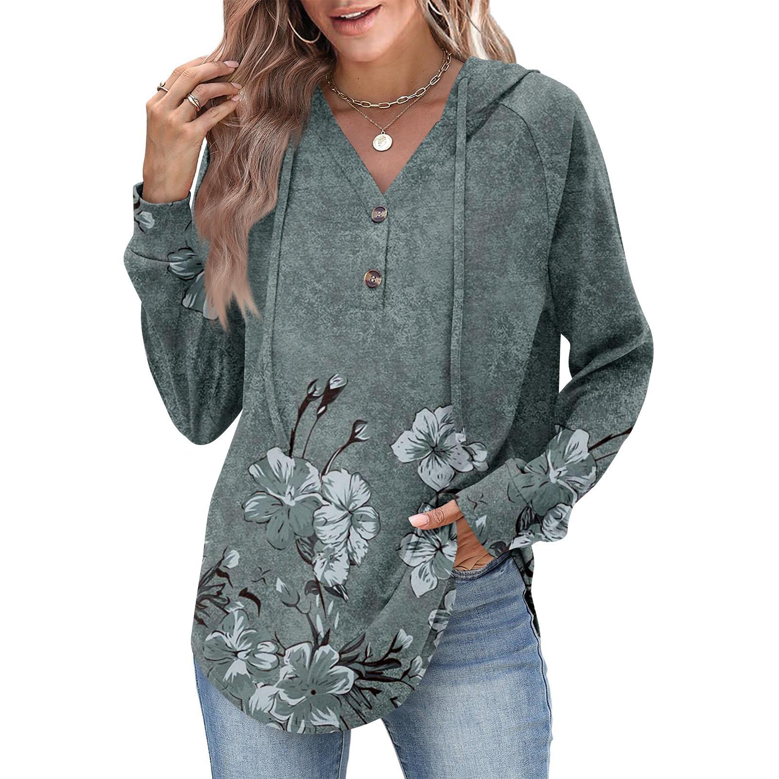 

Женская мода, женский легкий пуловер с длинными рукавами и карманами, толстовка с капюшоном в стиле консервативного стиля L