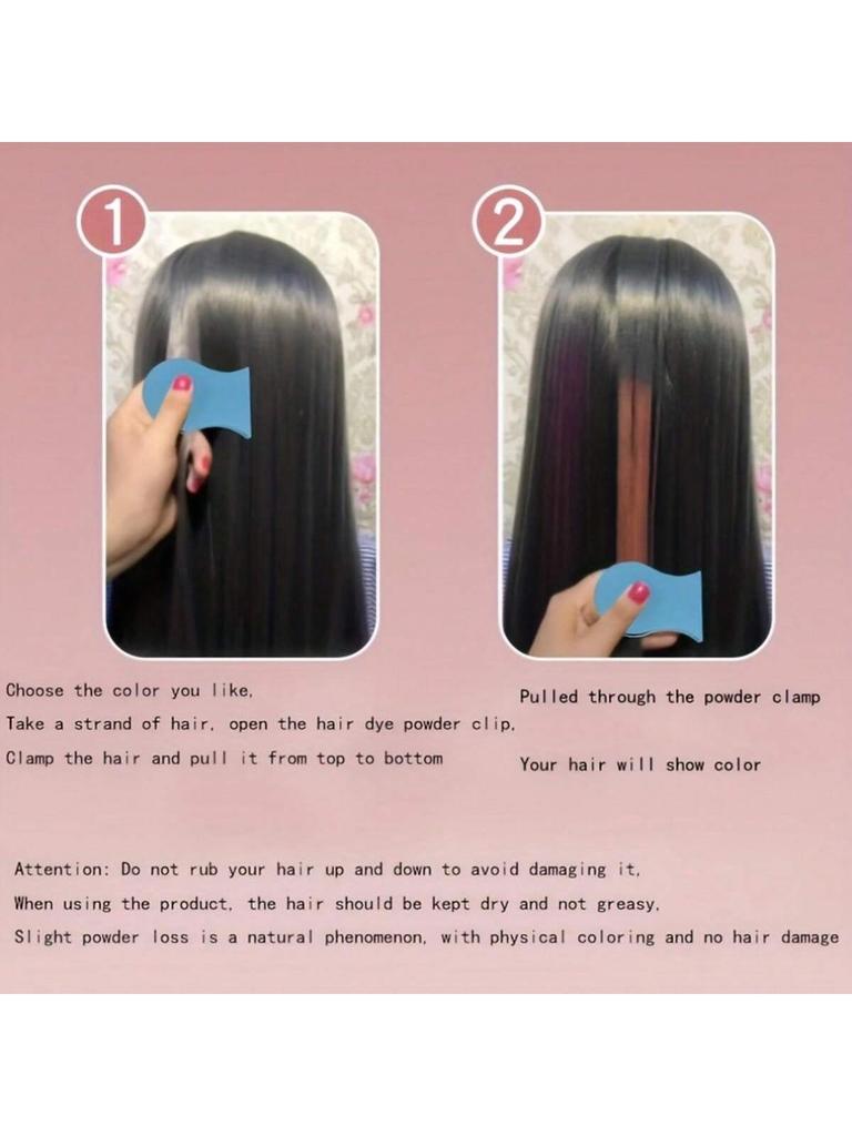 1Pc 3g Disposable Hair Dye Powder, Convenient, Temporary Hair Dye Product, Y2K Hair Styling Coloring Powder For Halloween Christmas Cosplay Party Use