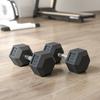 2x15KG Rubber Hex Dumbbell Portable Hand Weights Dumbbell Home Gym