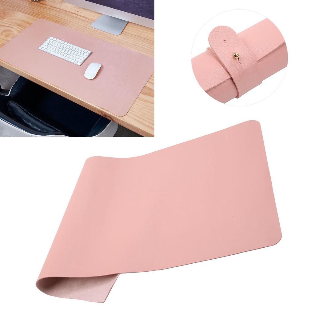 Multifunctional Table Mat Soft Waterproof and OilProof Leather Writing Desk Mouse Pad(Pink )