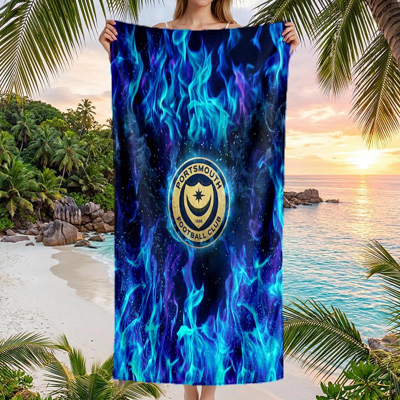 Portsmouth FC Print Quick Dry Beach Towel Microfiber Absorbent Portable Travel Swimming Towel
