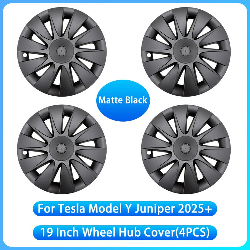 4PCS High-performance Wheel Hub Cover Suitable for Tesla New Model Y Juniper 2025+ Hub Cap 19-inch Personalized Wheel Hub Cover Tesla