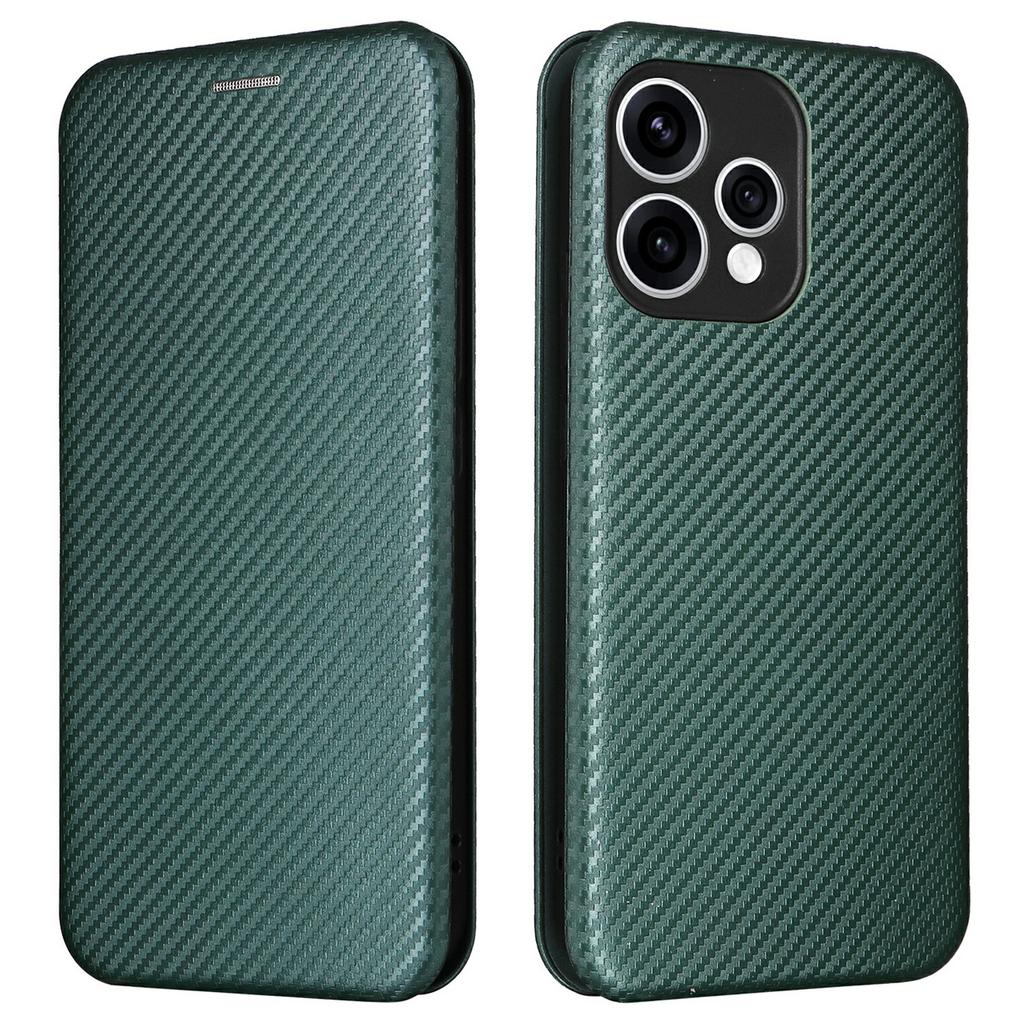 Phone Case For Oppo Reno15 5G (Global) / 15c 5G (China) Carbon Fiber Texture Drop-Proof PU Leather Phone Cover