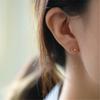 925 Sterling Silver Electroplated 14K Gold Asymmetric Star Zircon Earrings for Women Student Mini Simple Jewelry