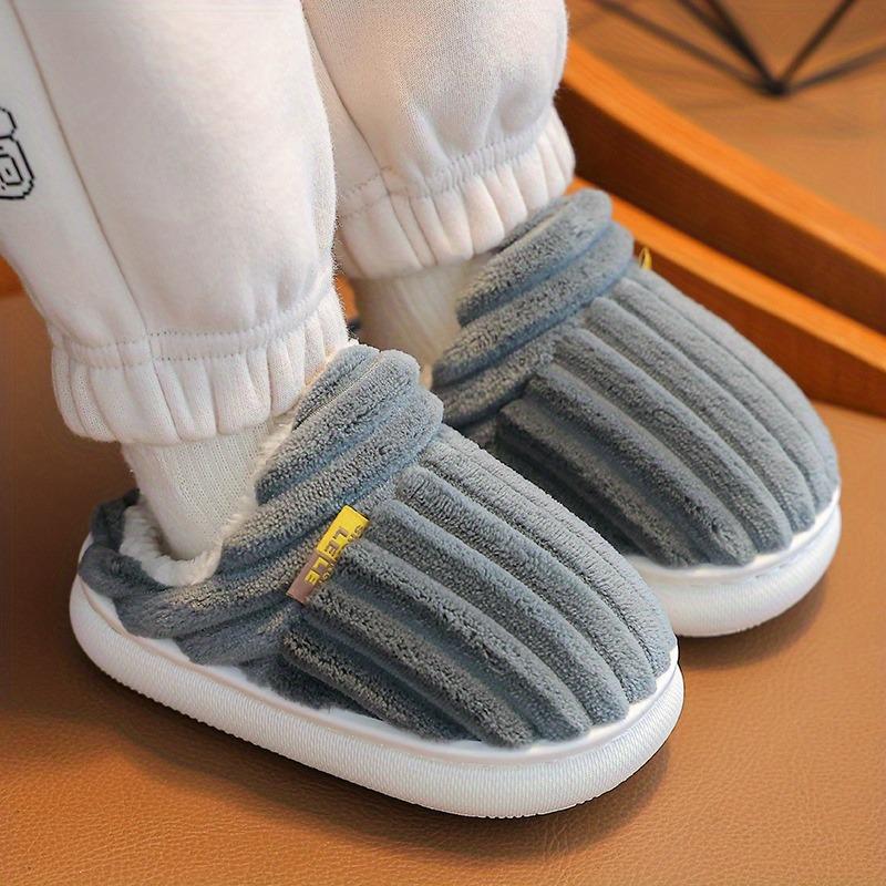 Winter Kids Fleece Lined Slippers Cozy Home Baby Plush Indoor Shoes
