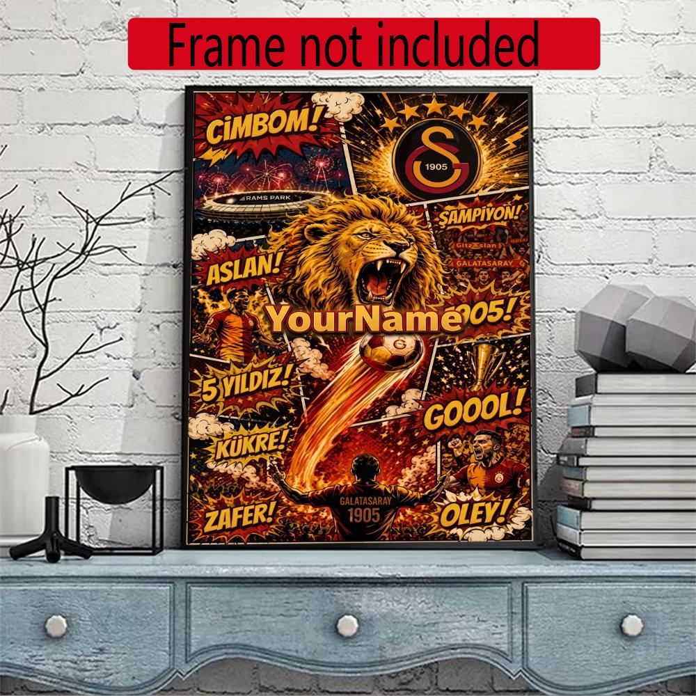 Galatasaray Personalized Name Round Diamond Painting Kit Diamond Embroidery Painting Rhinestones Mosaic Frameless Handwork Decoration Arts