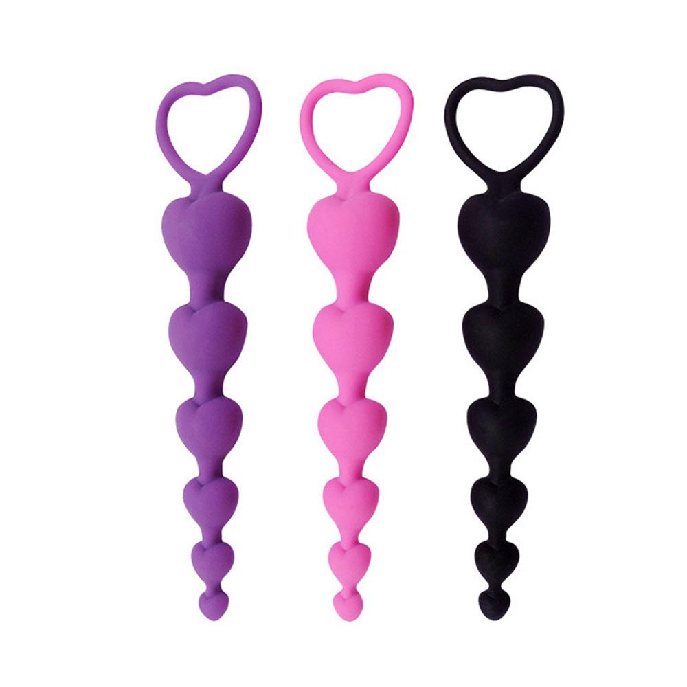 Sexy hračky stimulující bod G pro muže Ženy řitní otvor Velké koule Silikonové zátky pro dospělé Sexy Pár Sexy Heart Beads Soft Anal