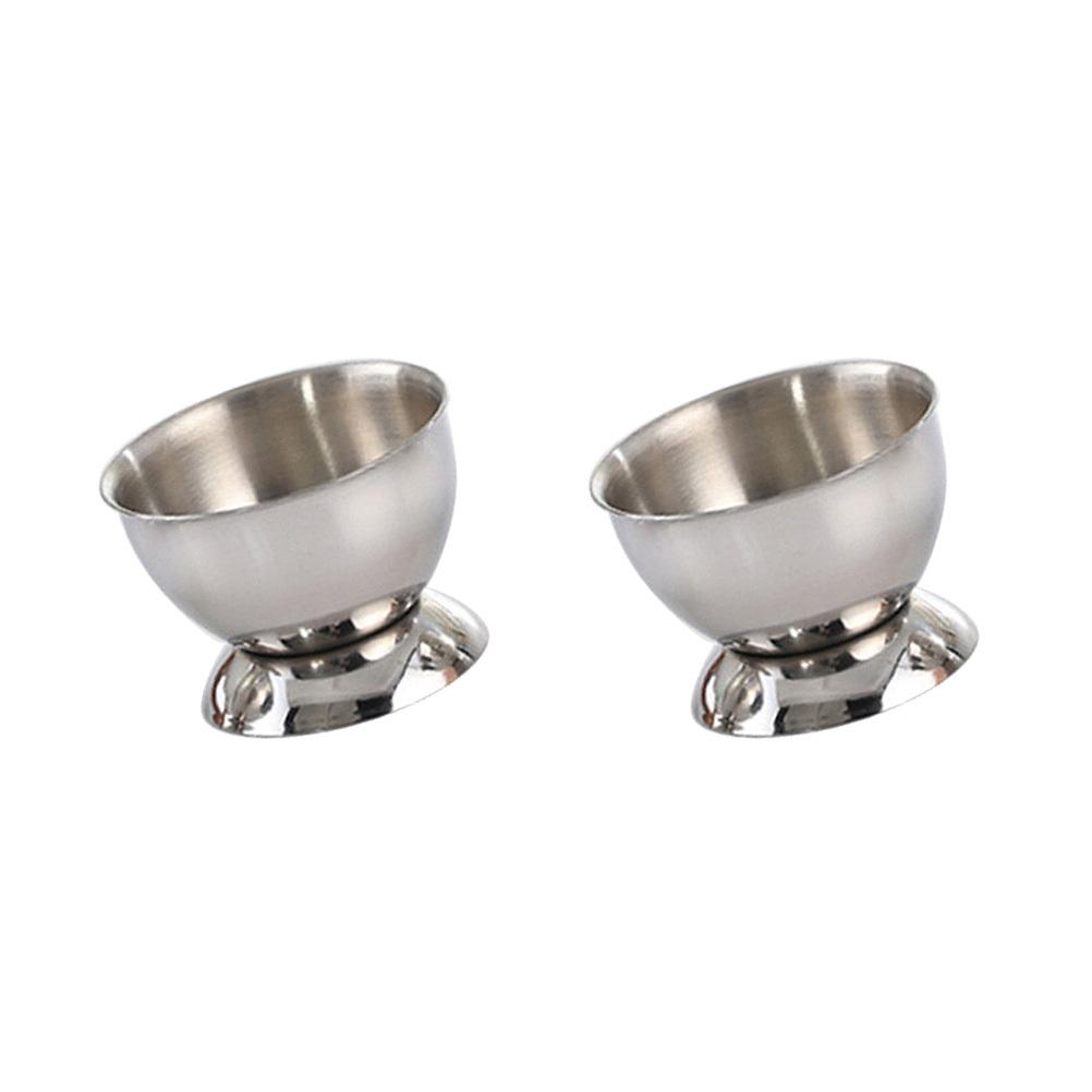 2Pcs Stainless Steel Boiled Egg Holder Egg Cup Tabletop Kitchen Dining Room Restaurant Easter Holiday Decoration