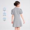 Girls' Preppy Style Polo Puff Sleeve Knit Dress