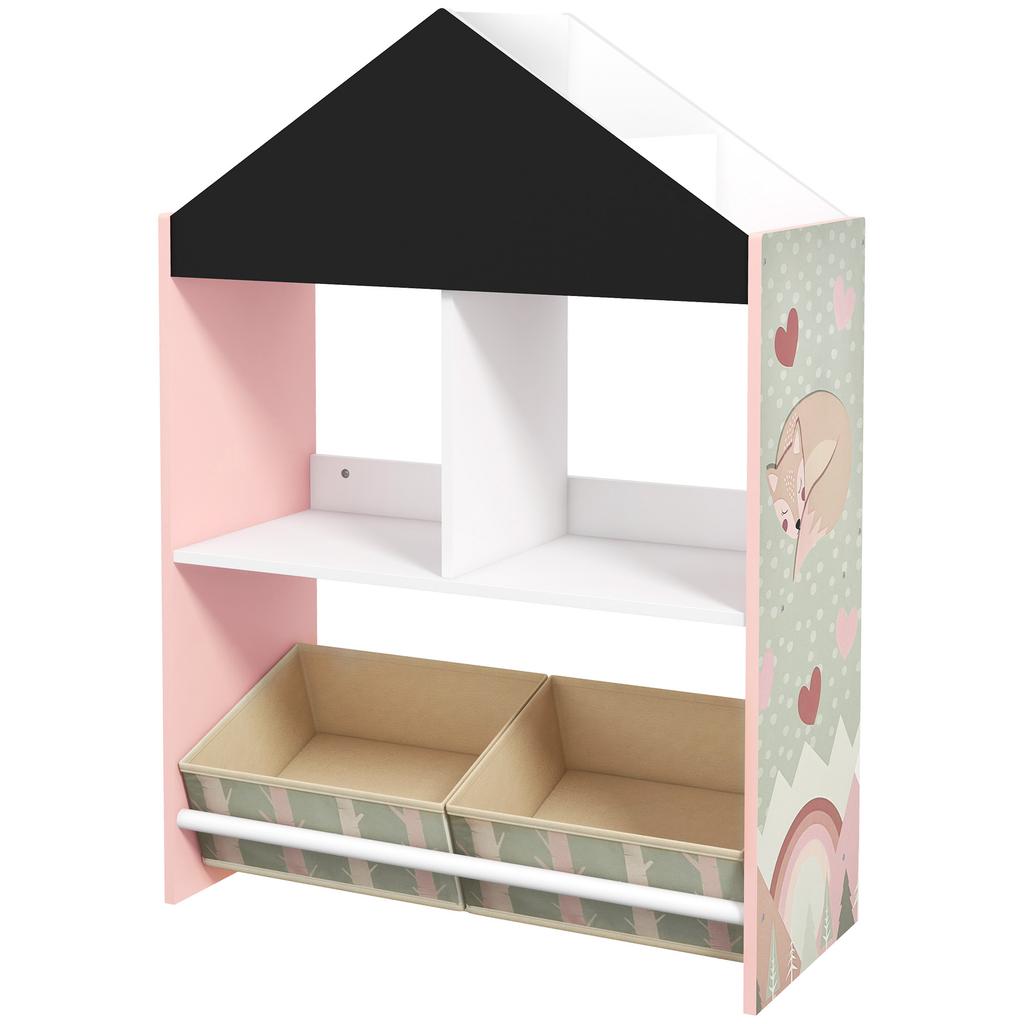 Children's Toy Storage Unit with Removable Shelves and Drawers. Pink