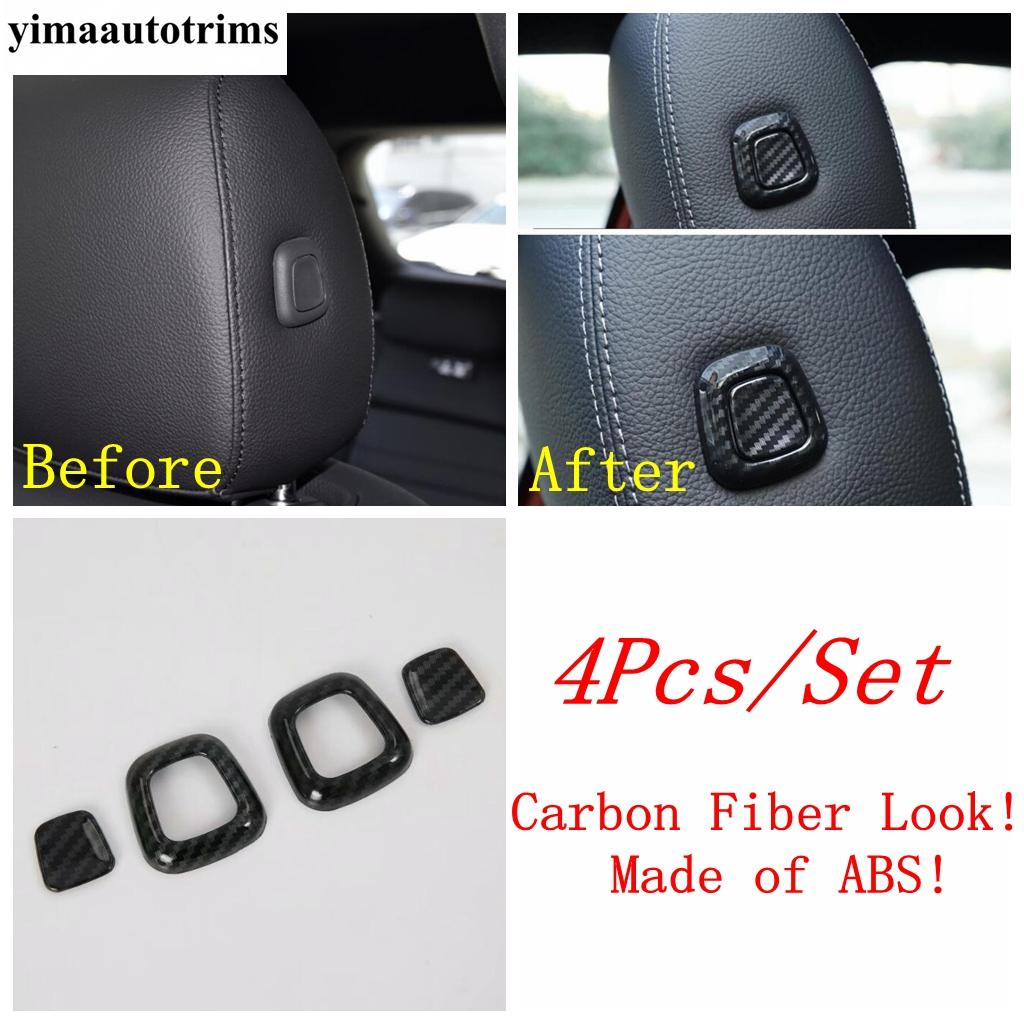 Seat Head Pillow Adjust Button Cover Trim For Mercedes-Benz A Class W177 A200 A220  - 2024 Carbon Fiber / Matte Accessories