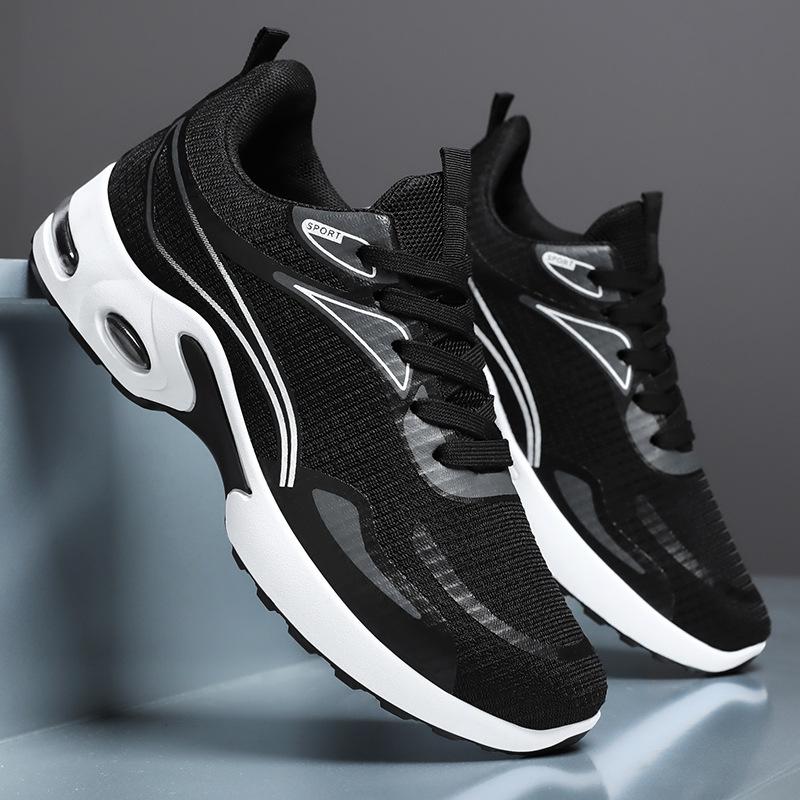 Shoes Men's New Foreign Trade Men's Shoes Korean Version of Flying Woven Air Cushion Soft-soled Shoes Fashion Trend Breathable Sports Shoes Men