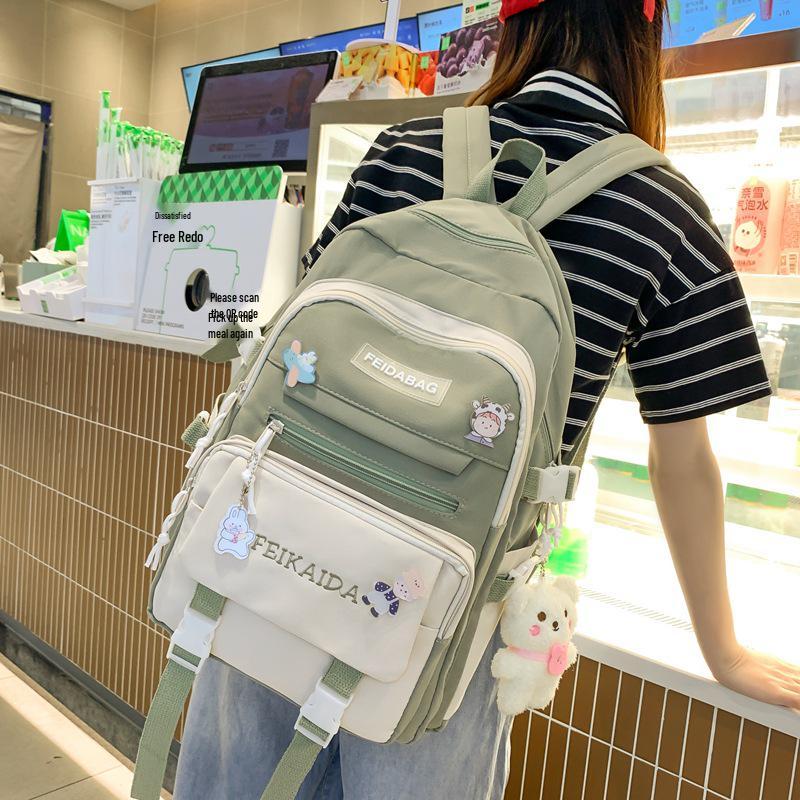 Cute Double Shoulder Backpack for Girls: Ideal for Elementary, Middle, and High School Students