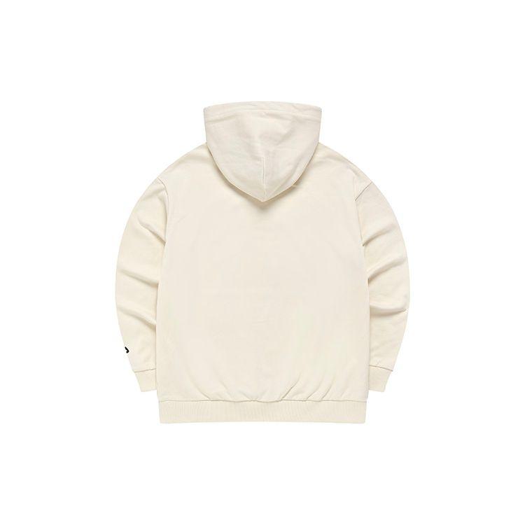 Fila Fusion Solid Logo Print Fashion Loose Knit Hooded Long Sleeve Sweatshirt Men sweatshirt Milk-Beige T11M245206F-BG