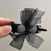 French Style Hair Claws Champagne/Black Headwear Sweet Lace Bow Hair Clips  for Women Girls