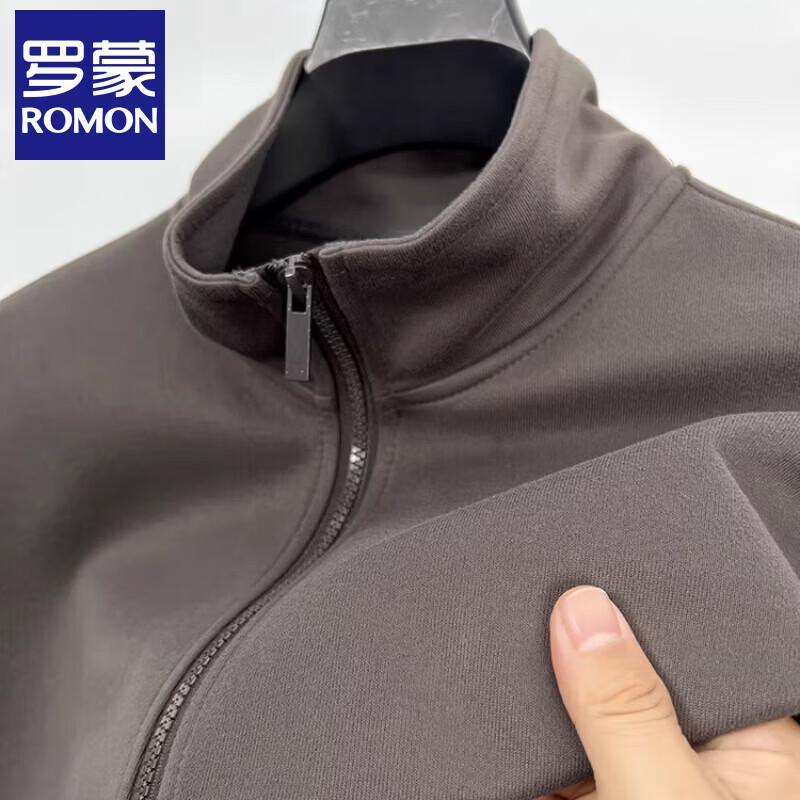 Men s Stand Collar Full-Zip Casual Sweatshirt 4XL