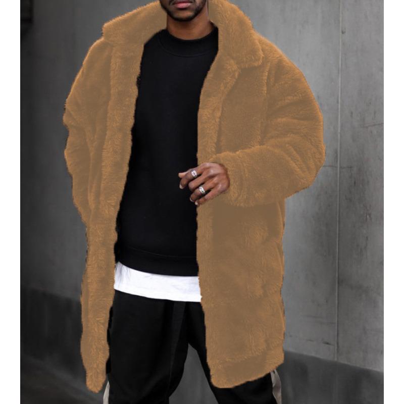 

Мужское свободное повседневное плюшевое пальто средней и длинной длины, куртка XXXL