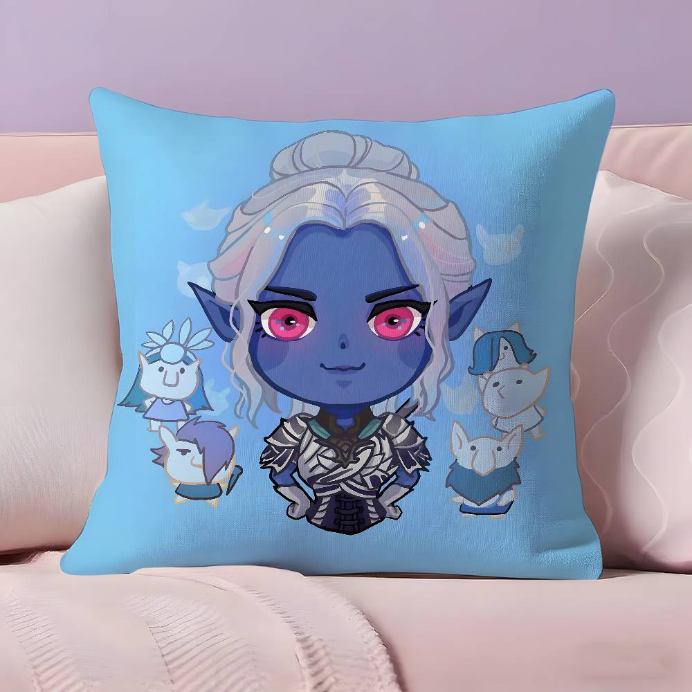 Cartoon Style B-Baldurs Gate 3 Pillow Case Pillowcase Ultra Soft Skin Friendly Fabric Cloud Like Comfort & Concealed Zipper