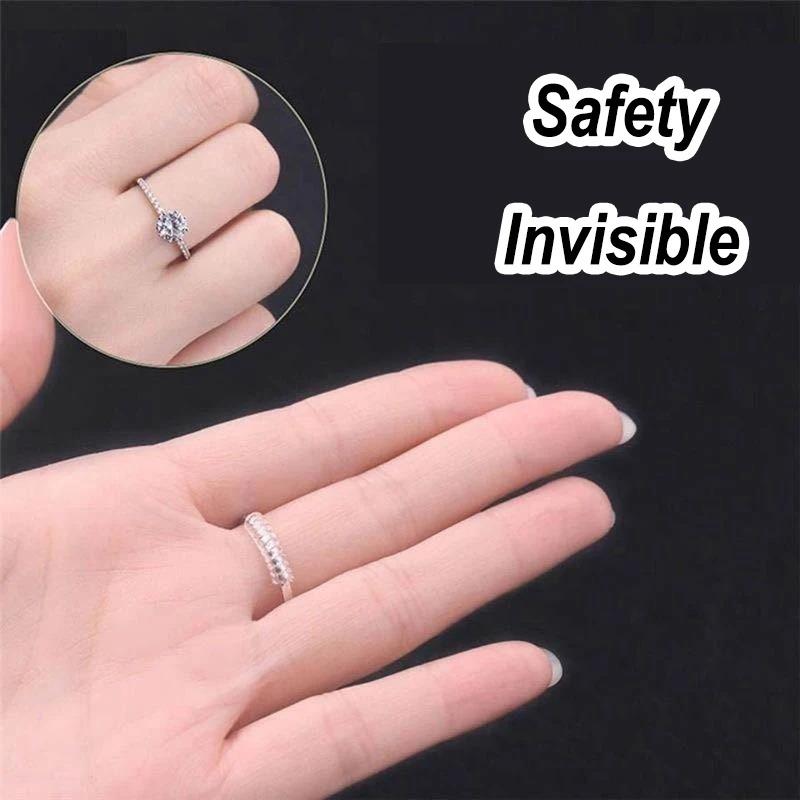 Spiral Based Ring Size Adjuster Transparent Ring Fixed Reducer Anti Lost Tightener Finger Ring Size Resizer Jewelry Guard