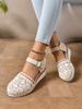 New Women Wedge Heel Espadrilles Closed Toe Slingback Platform Shoes Braided Espadrille Ankle Strap High Heeled Sandals