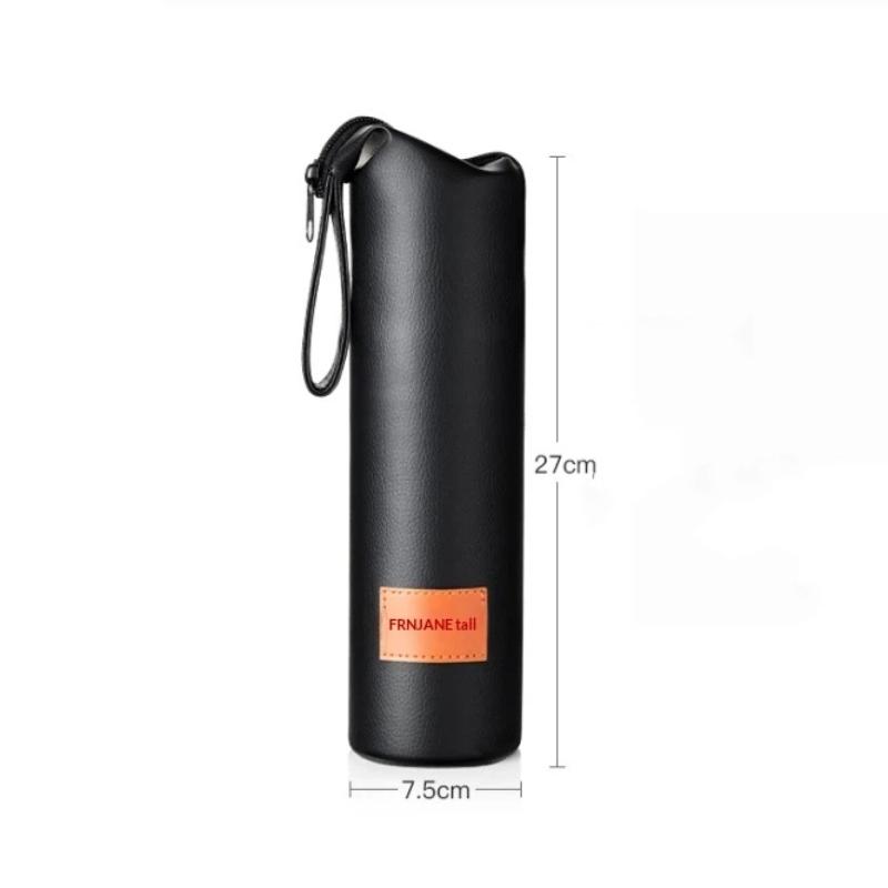 1Pc Leather Cup Sleeve Sport Water Bottle Cover Case With Rope Portable Vacuum Glass Cup Sleeve Cup Pouch Camping Accessories