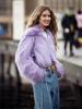 2025 Purple Eco-Friendly Fur Women's Thick Fluffy Coat - Versatile Korean Style