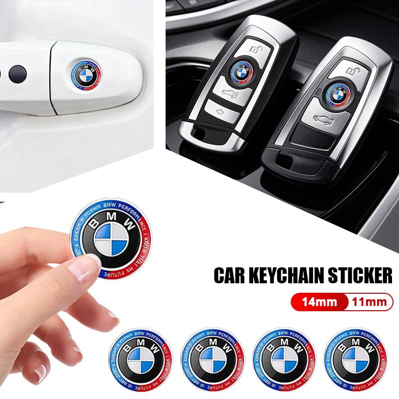 BBKP7 11mm 14mm 5/10pcs Car Remote Key Emblem Sticker For BMW 50th Anniversary M Power I3 G08 F15 F16 G20 E34 F94 F95 G30 G11 G12 E36