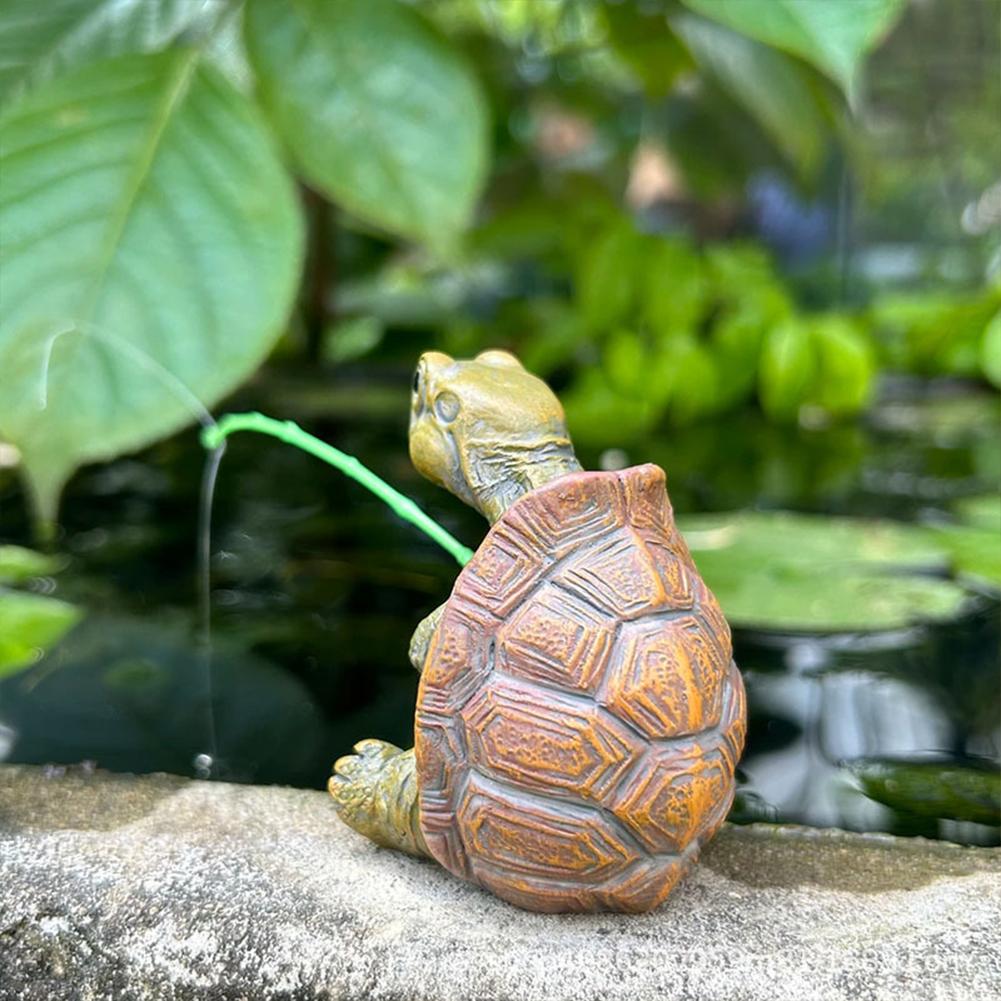 New Poolside Statue Turtle Fisher Animal Fishing Sculpture Resin Fishing Sculpture for Fish Pond Poolside Outdoor Garden Decor