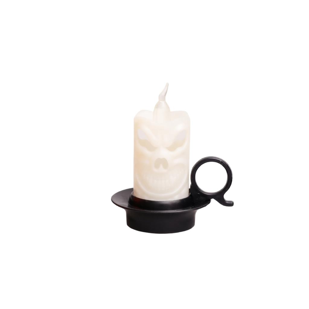 Skull Shape Candle Light Decorative Tabletop Ornament for Party Scene Small Oil Lamp Halloween Event Gift Home Decor