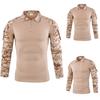 Men Tactics Camouflage Long-Sleeve Beefy Muscle Basic Solid Blouse Tee Shirt Top