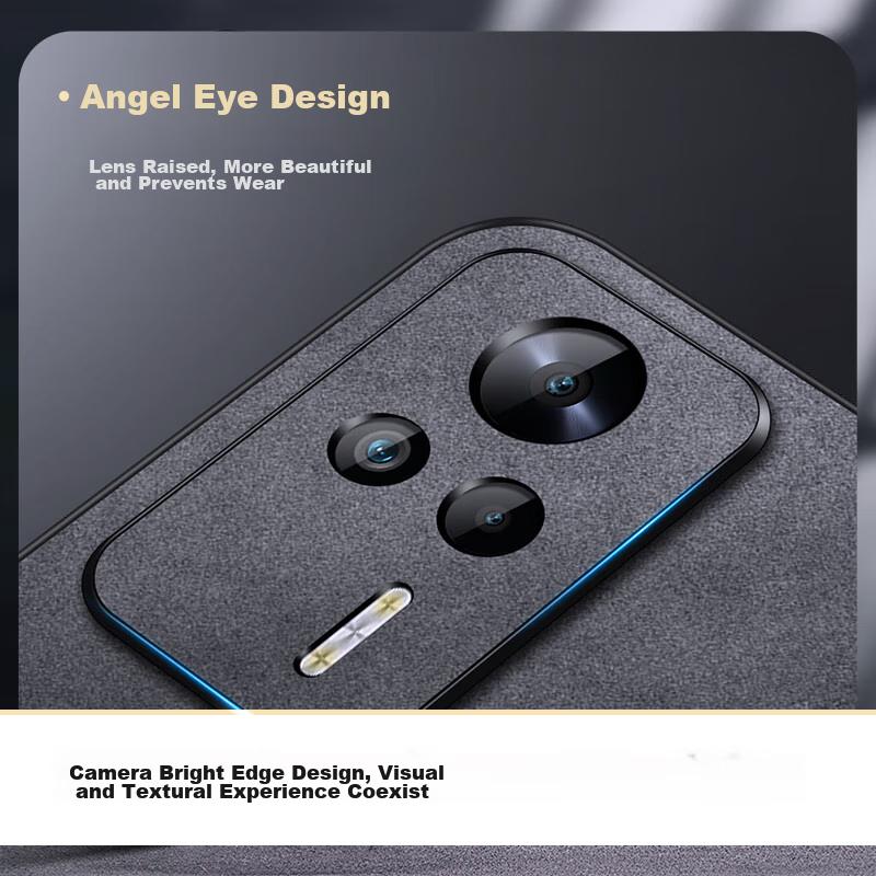 Redmi K60E Phone Case, Redmi K60e Protective Cover, Shockproof Camera Full Coverage Soft, Simple Luxury Silicone Outer Case, WoAnd Leather Case, Black